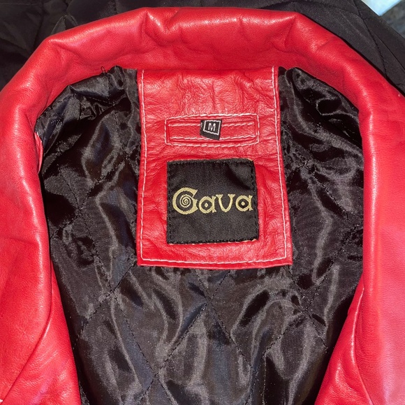 CAVA Vintage Style Red Leather Jacket - Picture 7 of 9